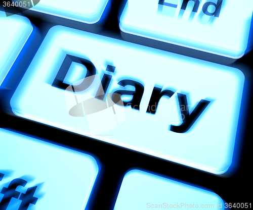Image of Diary Keyboard Shows Online Planner Or Schedule