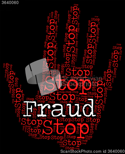 Image of Stop Fraud Means Warning Sign And Con