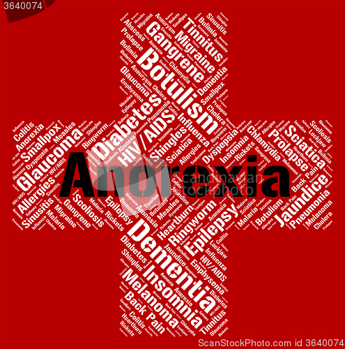 Image of Anorexia Word Represents Food Aversion And Ailment