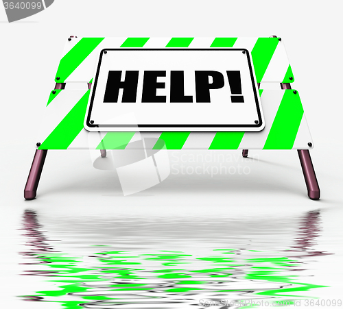 Image of Help Sign Displays Assistance Wanted and Seeking Answers