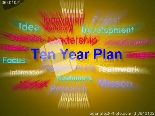 Image of Ten Year Plan Brainstorm Displays Company Schedule For 10 Years