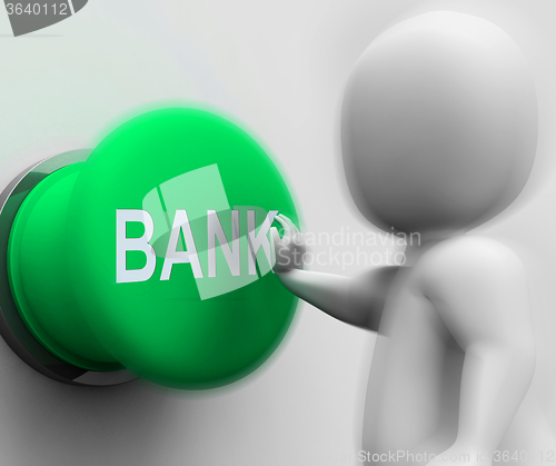 Image of Bank Pressed Means Transactions Savings And Interest