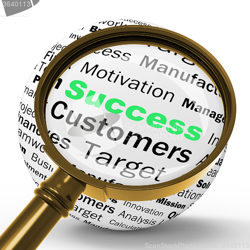 Image of Success Magnifier Definition Means Determination And Leadership