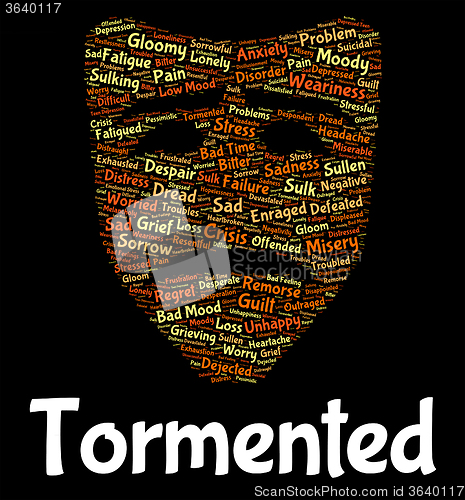 Image of Tormented Word Represents Excruciating Wordclouds And Pain