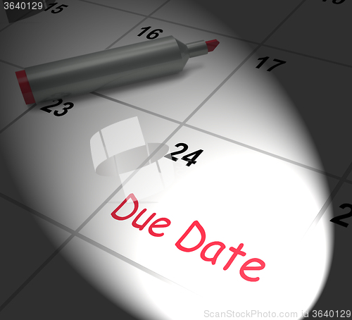 Image of Due Date Calendar Displays Deadline For Submission