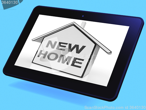 Image of New Home House Tablet Means Buying Or Purchasing Property