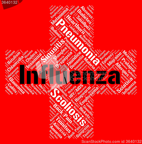 Image of Influenza Word Indicates Poor Health And Afflictions