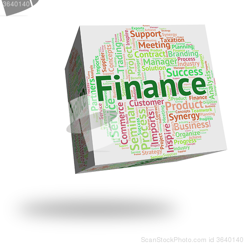Image of Finance Word Shows Text Earnings And Trading