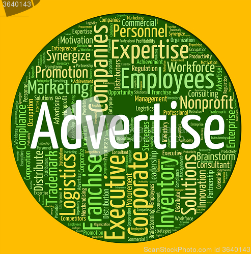 Image of Advertise Word Shows Promote Ads And Wordcloud