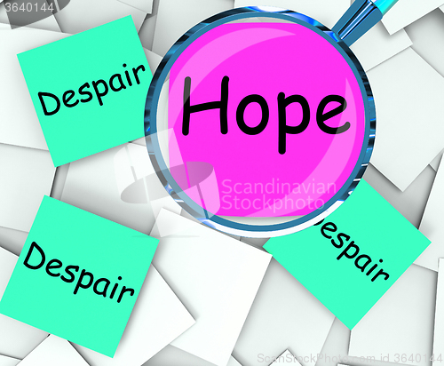 Image of Hope Despair Post-It Papers Show Wishing Or Desperate