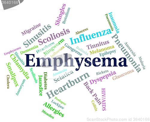 Image of Emphysema Word Represents Ill Health And Copd