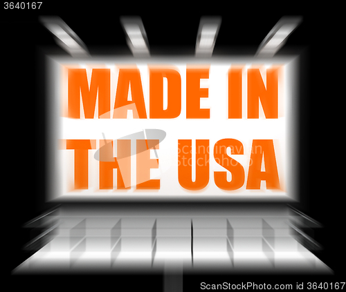 Image of Made in the USA Sign Displays Produced in America