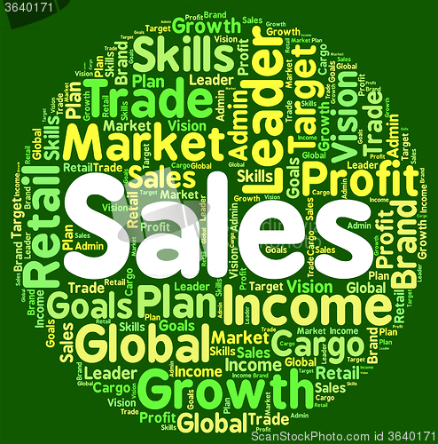 Image of Sales Words Shows Marketing Sell And Commerce