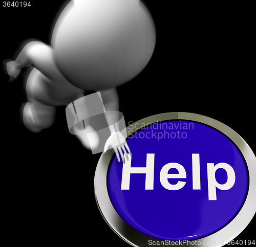 Image of Help Pressed Means Aid Assistance Or Service