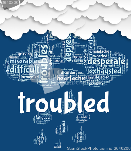 Image of Troubled Word Shows Difficult Problematic And Hard