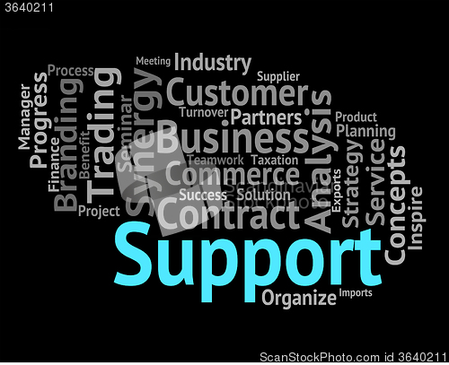 Image of Support Word Indicates Wordcloud Assist And Wordclouds