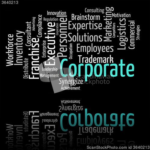 Image of Corporate Word Represents Text Corporations And Words