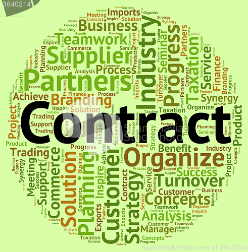 Image of Contract Word Shows Arrangement Understanding And Text