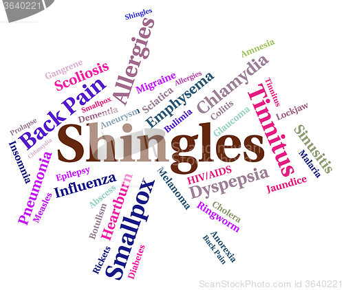 Image of Shingles Word Means Viral Disease And Affliction