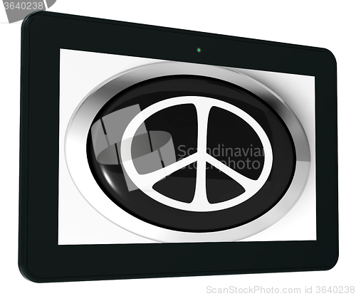 Image of Peace Sign Tablet Shows Love Not War