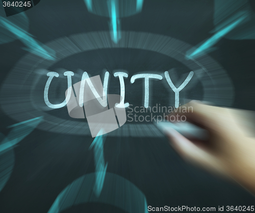 Image of Unity Diagram Means Working As Team And Cooperation