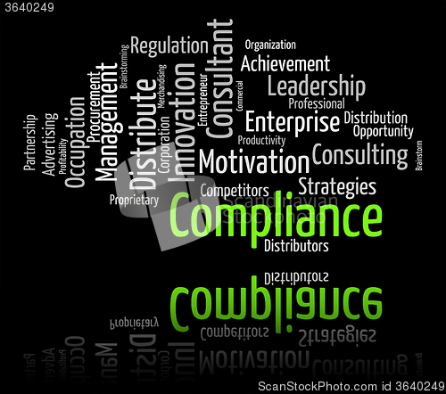 Image of Compliance Word Shows Agree To And Agreement
