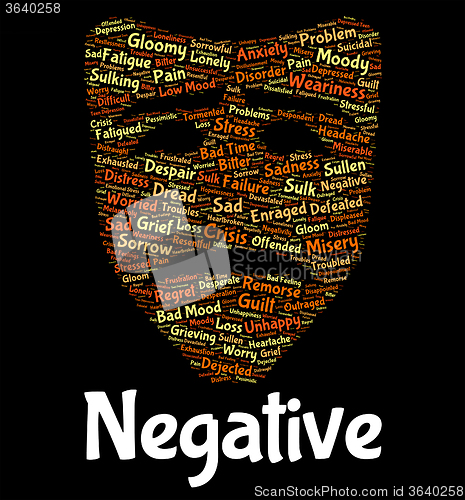 Image of Negative Word Indicates Defeatist Pessimistic And Rejecting