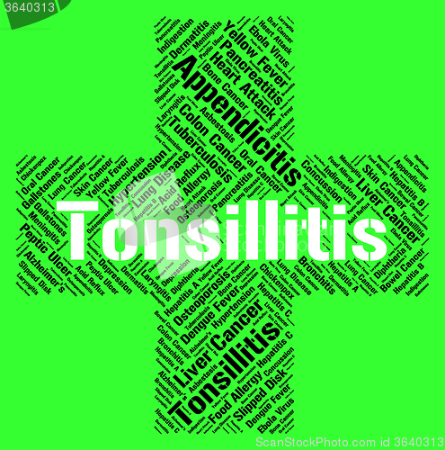 Image of Tonsillitis Word Represents Sore Throat And Ailments