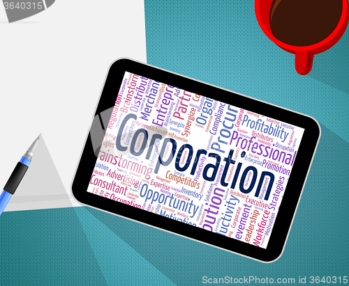 Image of Corporation Word Represents Business Corporations And Businessme