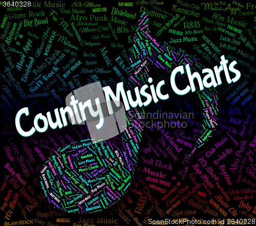 Image of Country Music Charts Shows Best Seller And Audio