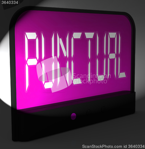 Image of Punctual Digital Clock Shows Timely And On Schedule