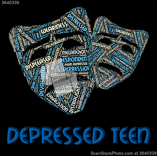 Image of Depressed Teen Indicates Adolescent Text And Hopeless