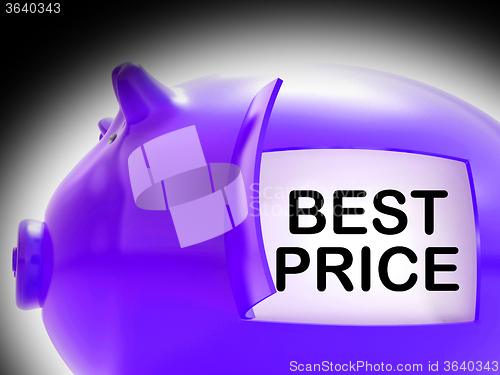 Image of Best Price Piggy Bank Message Shows Great Savings