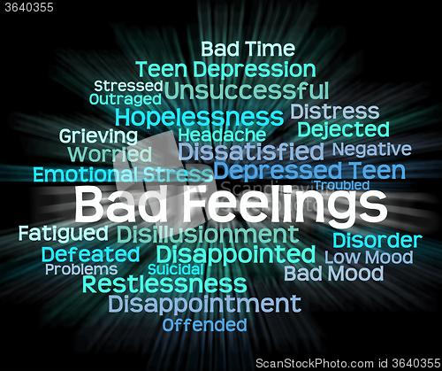 Image of Bad Feeling Indicates Hatred Rancor And Wordcloud