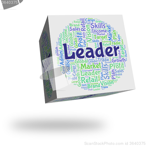 Image of Leader Word Shows Authority Wordcloud And Text