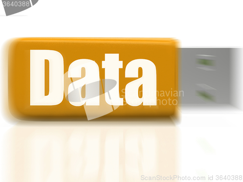 Image of Data USB drive Shows Digital Information And Dataflow