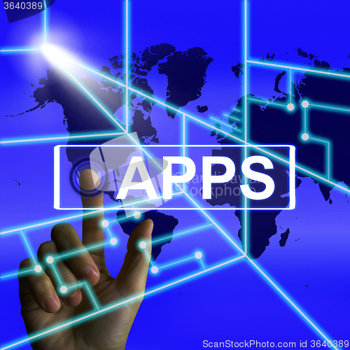 Image of Apps Screen Represents International and Worldwide Applications