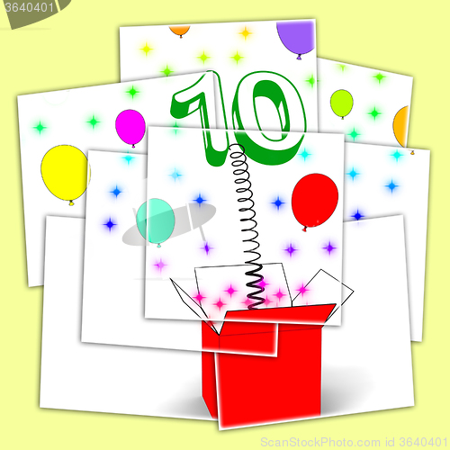 Image of Number Ten Surprise Box Displays Numerical Toy Or Adornment