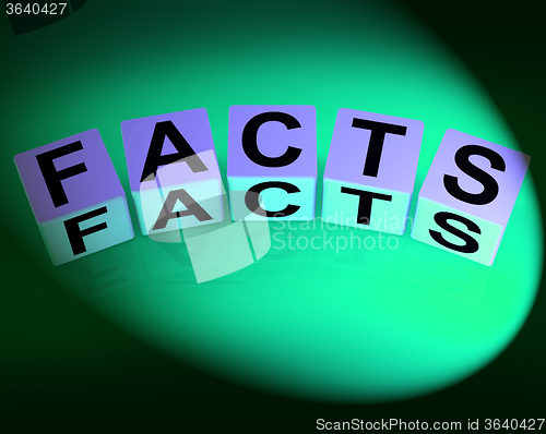 Image of Facts Dice Refer to Information of Reality and Truth