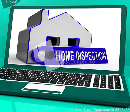 Image of Home Inspection House Laptop Means Inspect Property Thoroughly