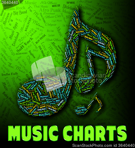 Image of Chart Music Indicates Best Sellers And Albums