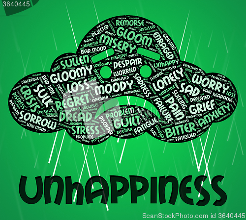 Image of Unhappiness Word Indicates Grief Stricken And Dejected