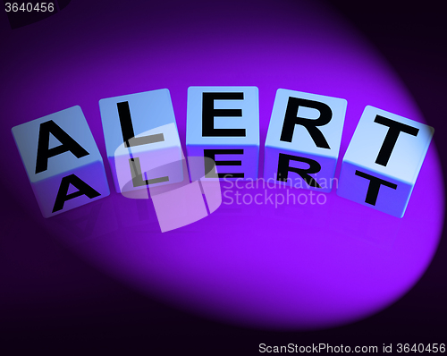 Image of Alert Dice Represent Notification Alerts and Notice