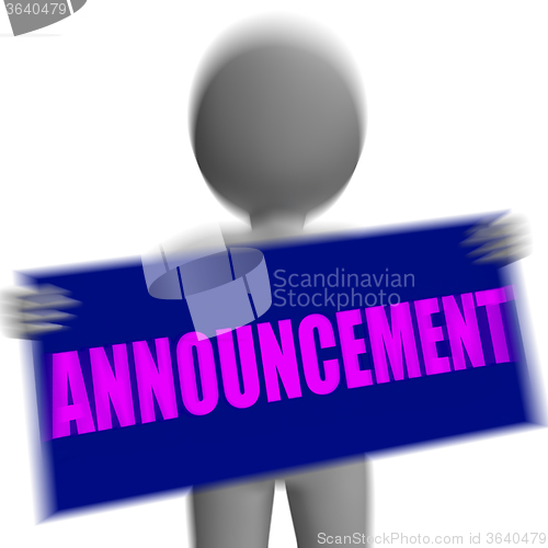 Image of Announcement Sign Character Displays Corporate Communication Or 