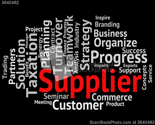 Image of Supplier Word Shows Retailers Words And Trade