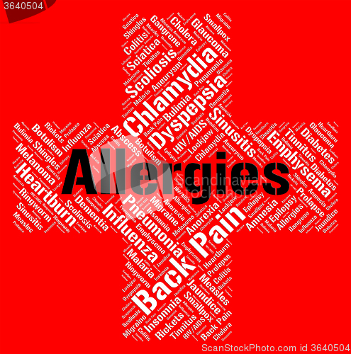 Image of Allergies Word Shows Poor Health And Affliction