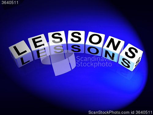 Image of Lessons Dice Represent Practicing Experiencing and Educating