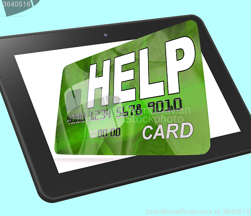 Image of Help Bank Card Calculated Shows Financial Support And Giving