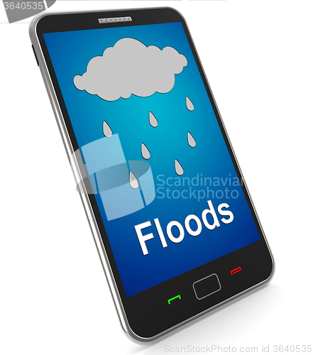 Image of Floods On Mobile Shows Rain Causing Floods And Flooding