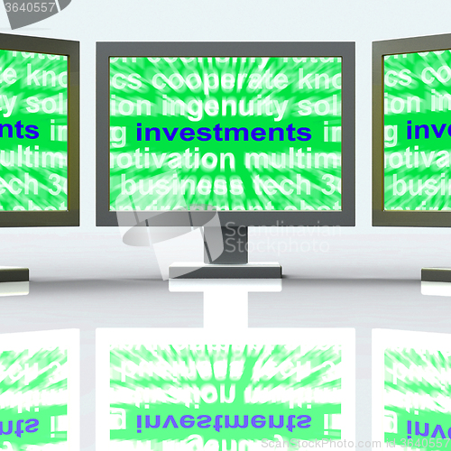 Image of Investments Monitors Shows Loan For Return And Revenue